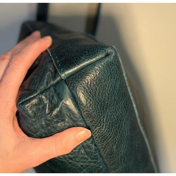Portland Leather Almost Perfect Mini Crossbody Tote Blue Green - Picture 8 of 11